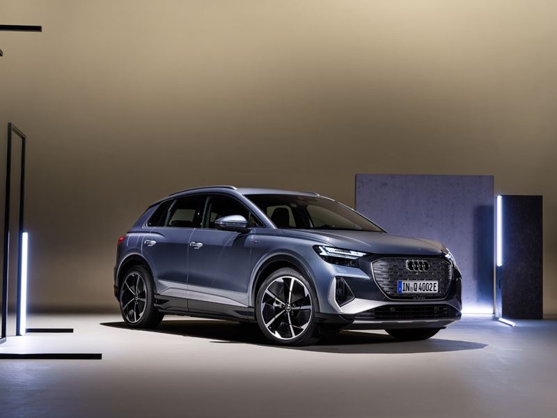 Audi Q4 e-tron blauw front